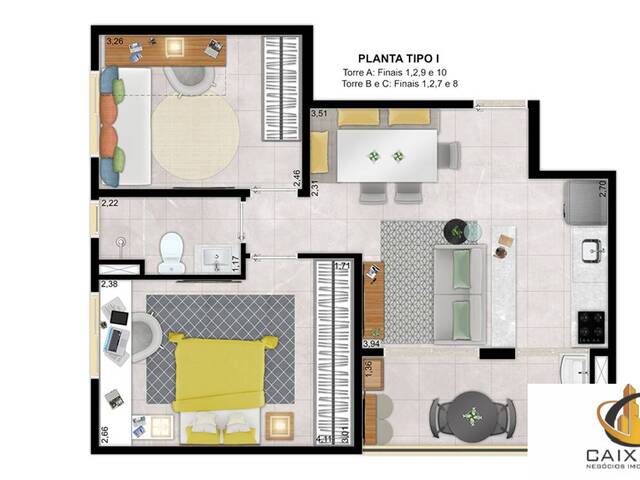 2 dormitórios para Venda em Apise Park - 24