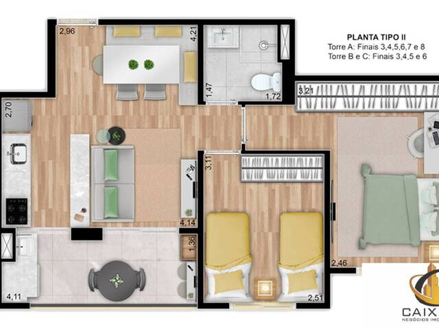 2 dormitórios para Venda em Apise Park - 26